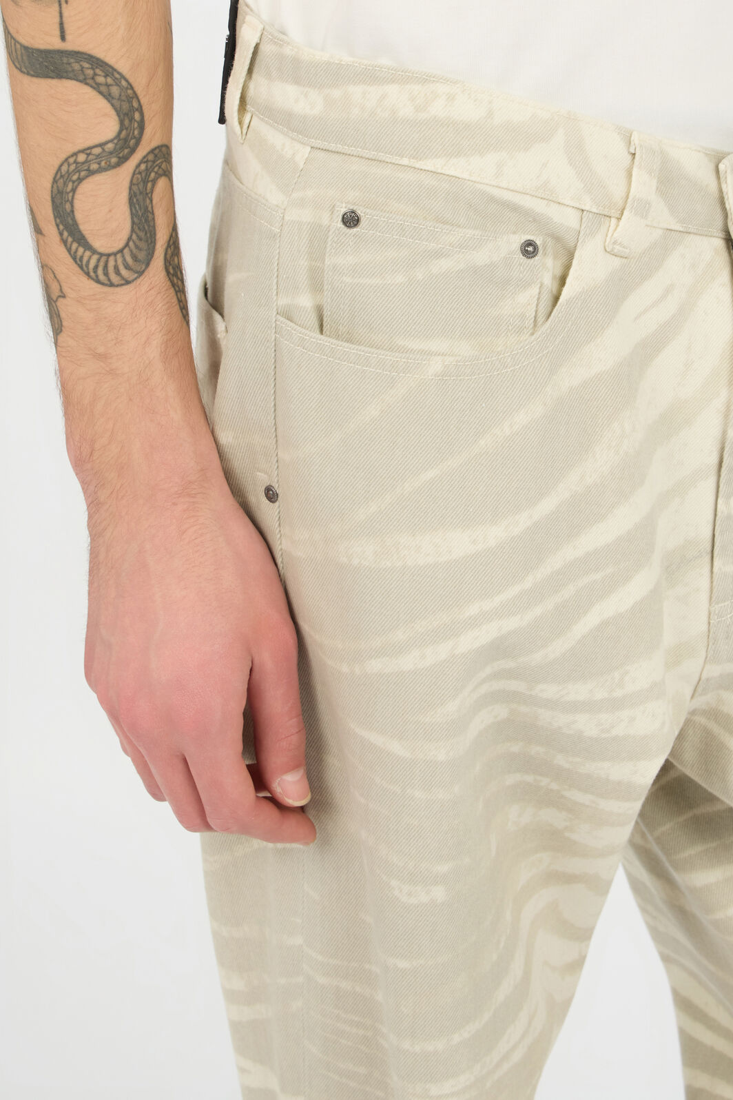 JC Natural Barb Print Jeans OFF WHITE WFJ007-WF020